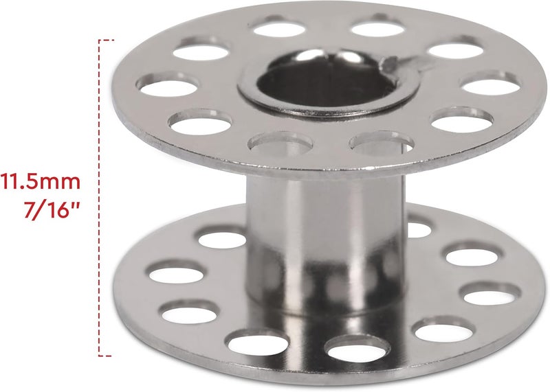 Sewphee Class 15 Metal Bobbins for Sewing Machine – Compatible with Brother, Singer, Janome, Kenmore, Babylock – Front Loading Sewing Machine Bobbins – 12 Pack Durable Steel Bobbin Set - Image 4